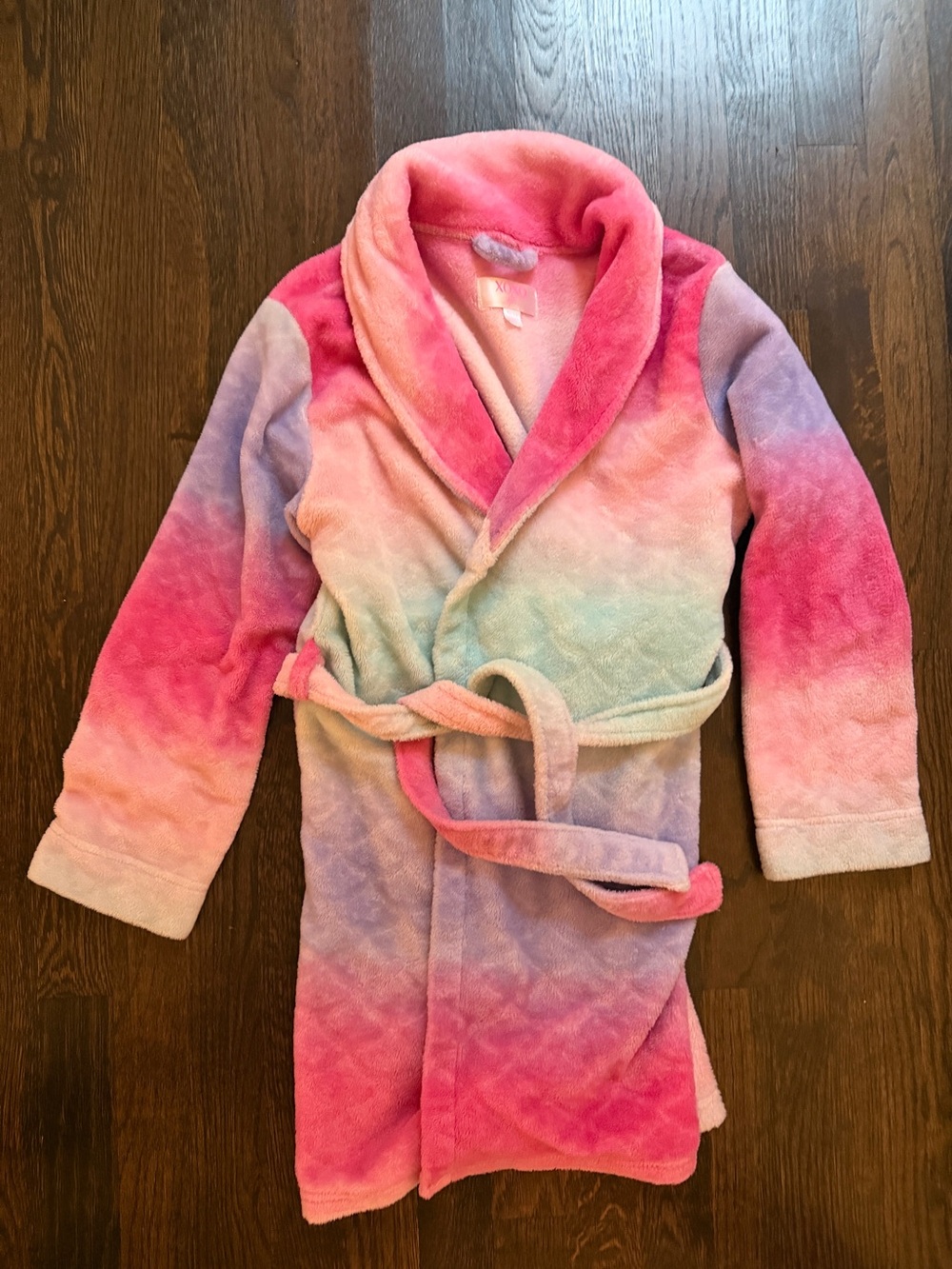 XOXO Kids Plush Rainbow Bathrobe in Pink, Purple, Blue